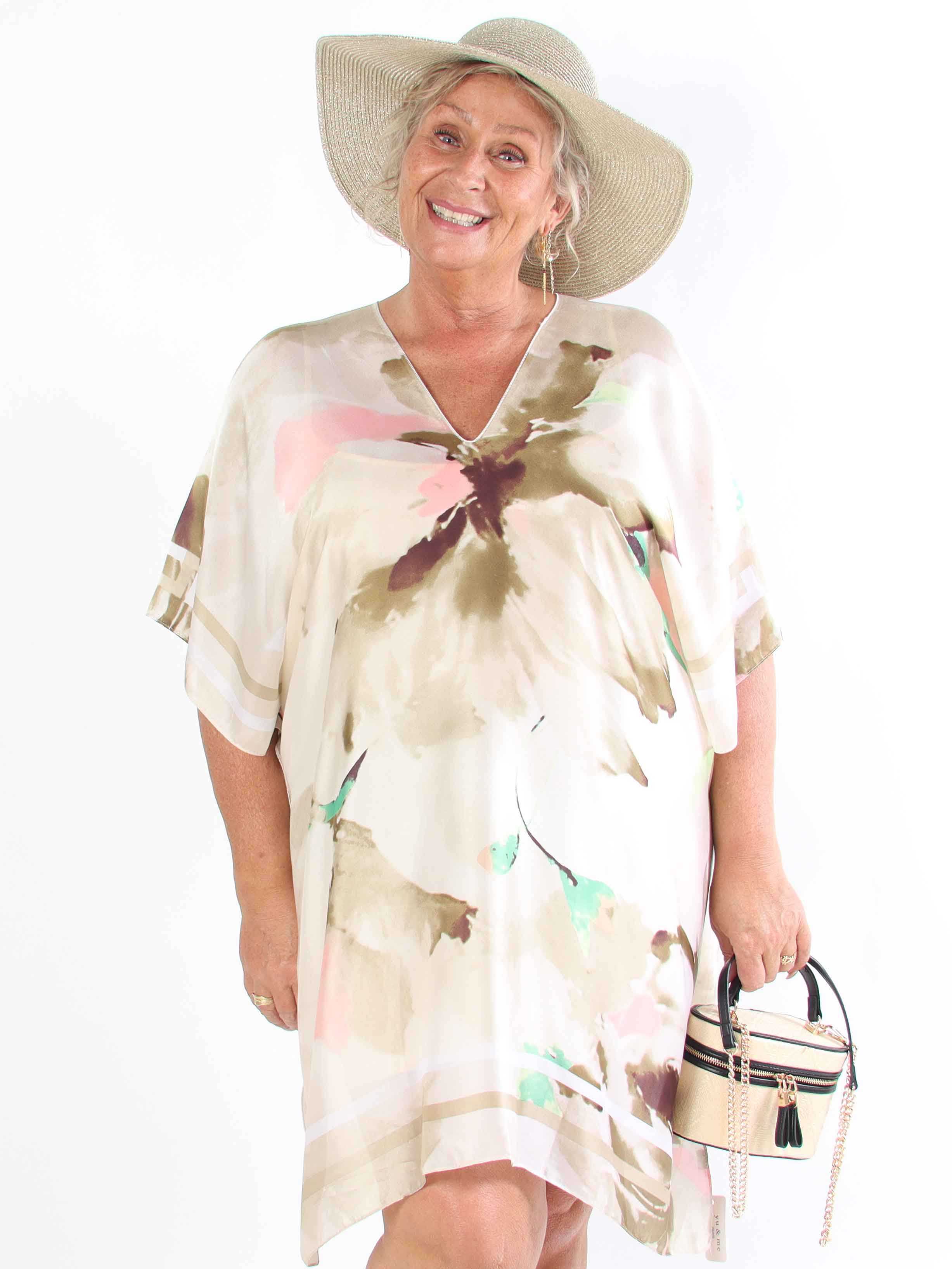 Maggie - Plus size-tunika i mjuk viskos och siden